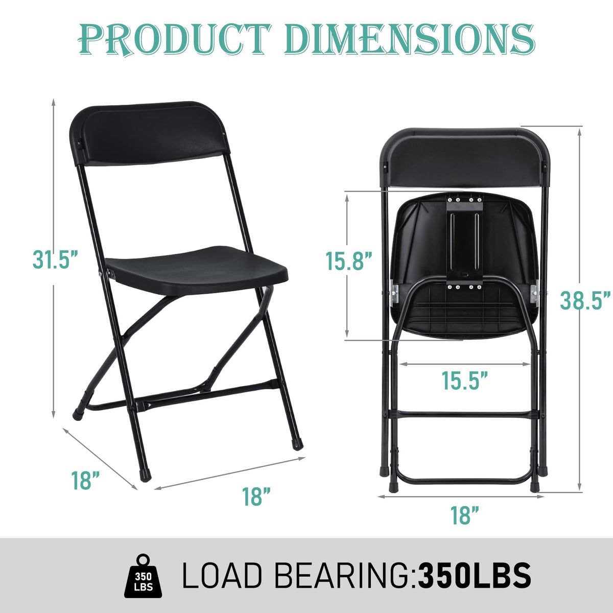 10 Pack Black Plastic Folding Chair J659
