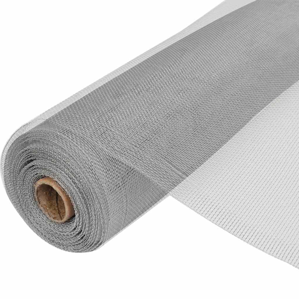 Aluminum Mesh Screen 39.4x196.9 Inches Silver G56439