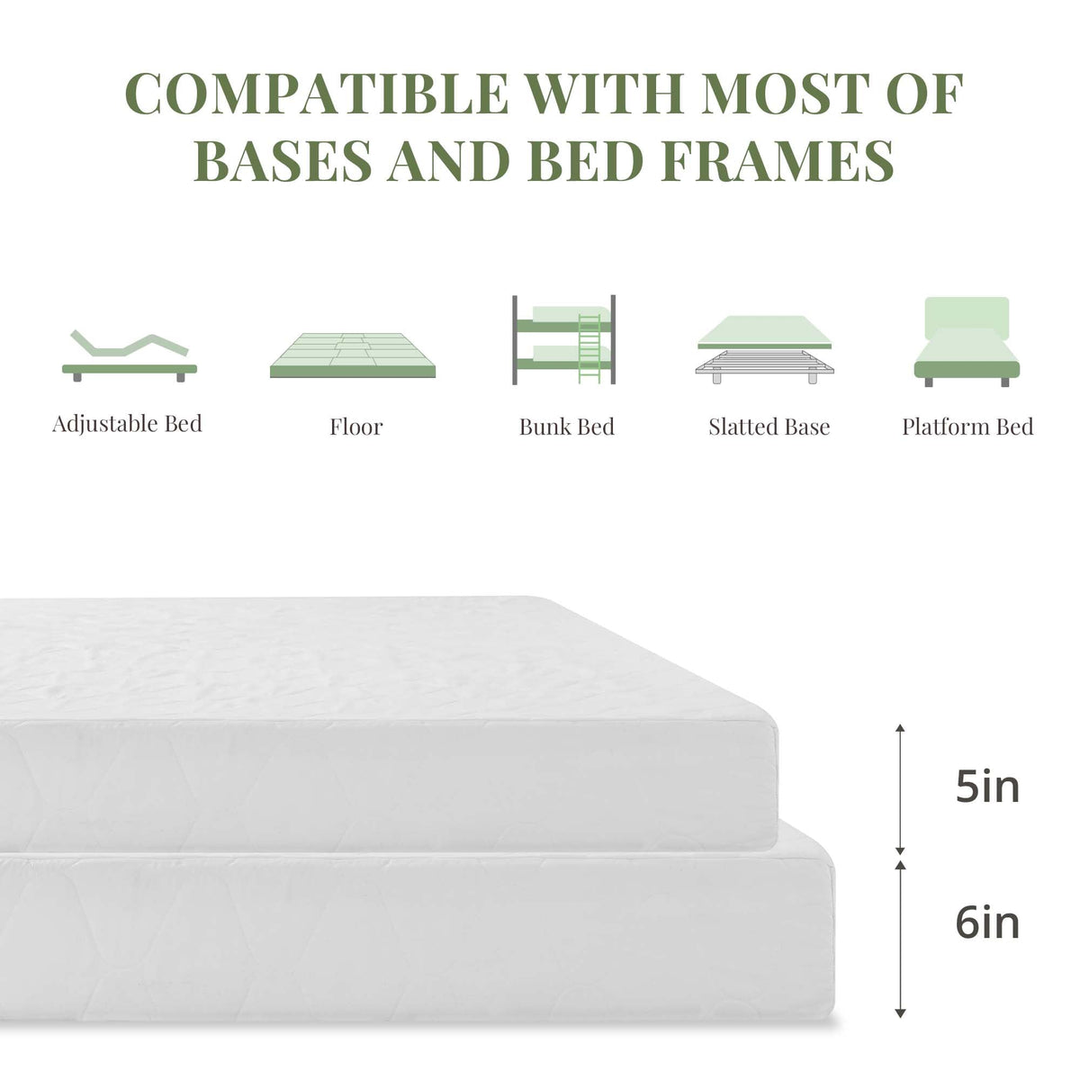 5 Inch Twin Size Memory Foam Mattress K310891