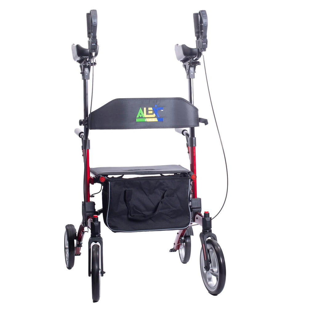 Red Aluminum Rollator with Loop Brakes G9073