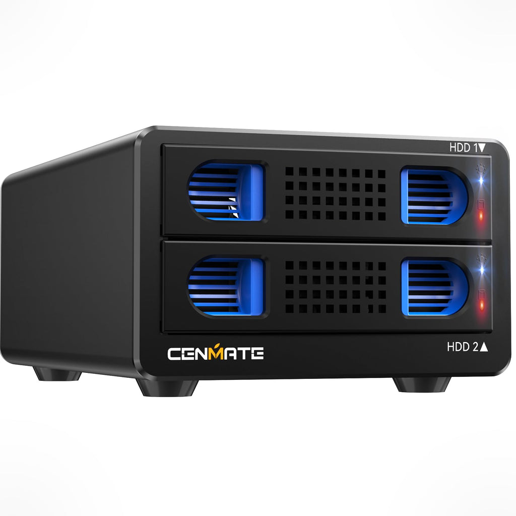 Aluminum 2 Bay Hard Drive Enclosure with Cooling Fan C793145