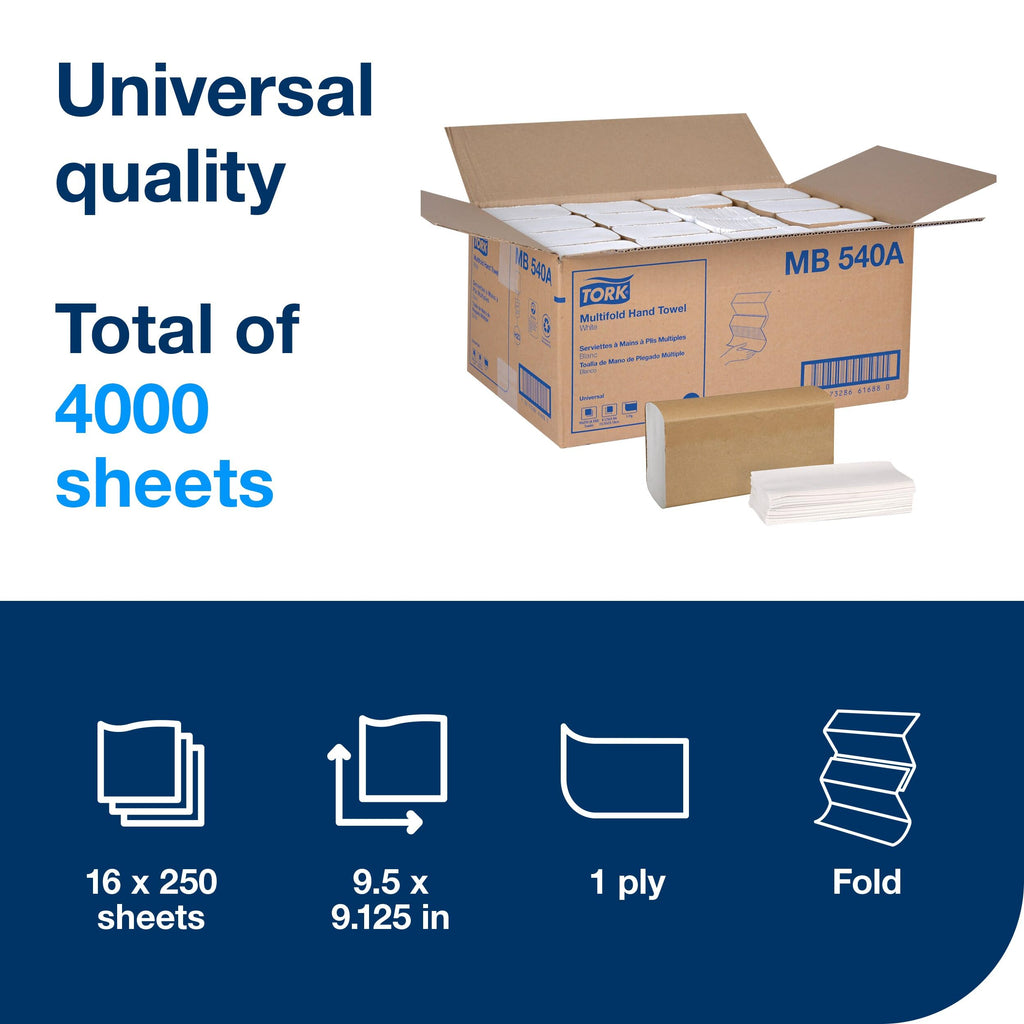 White Multifold Hand Towel, 16 x 250 Towels H462407