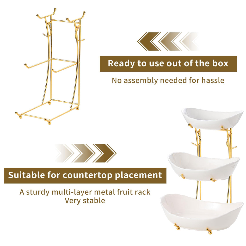 3-Tier Ceramic Serving Bowl Set with Stand I1659
