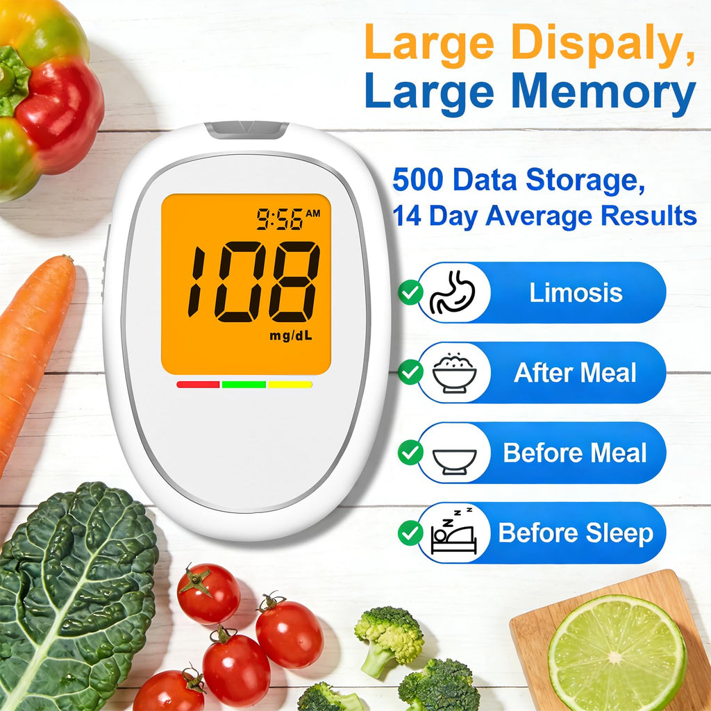 Blood Glucose Monitor Kit with 50 Test Strips and 50 Lancets K549180