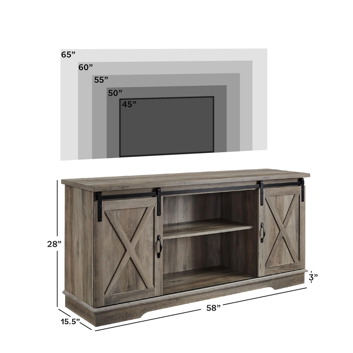 Grey Wash 58 Inch TV Stand C715705