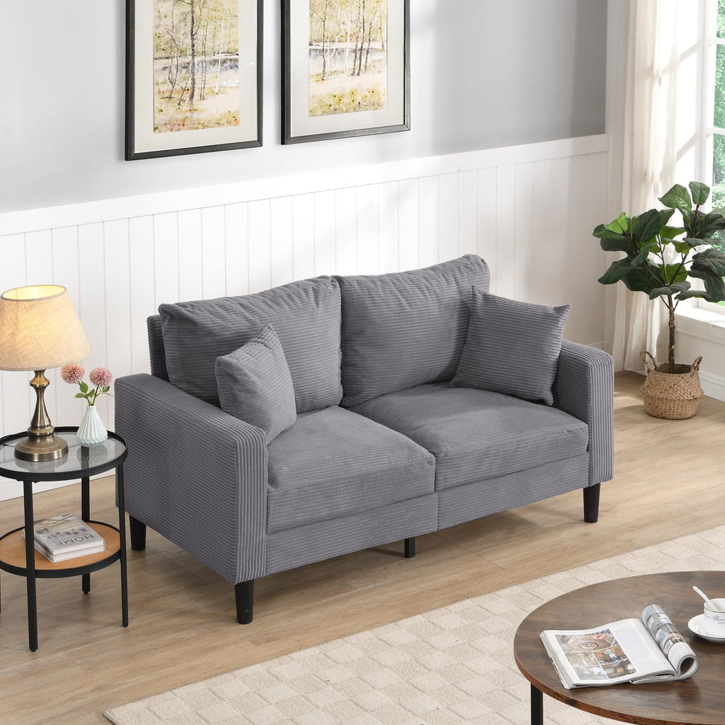 Light Gray 2 Seat Loveseat Sofa J582910