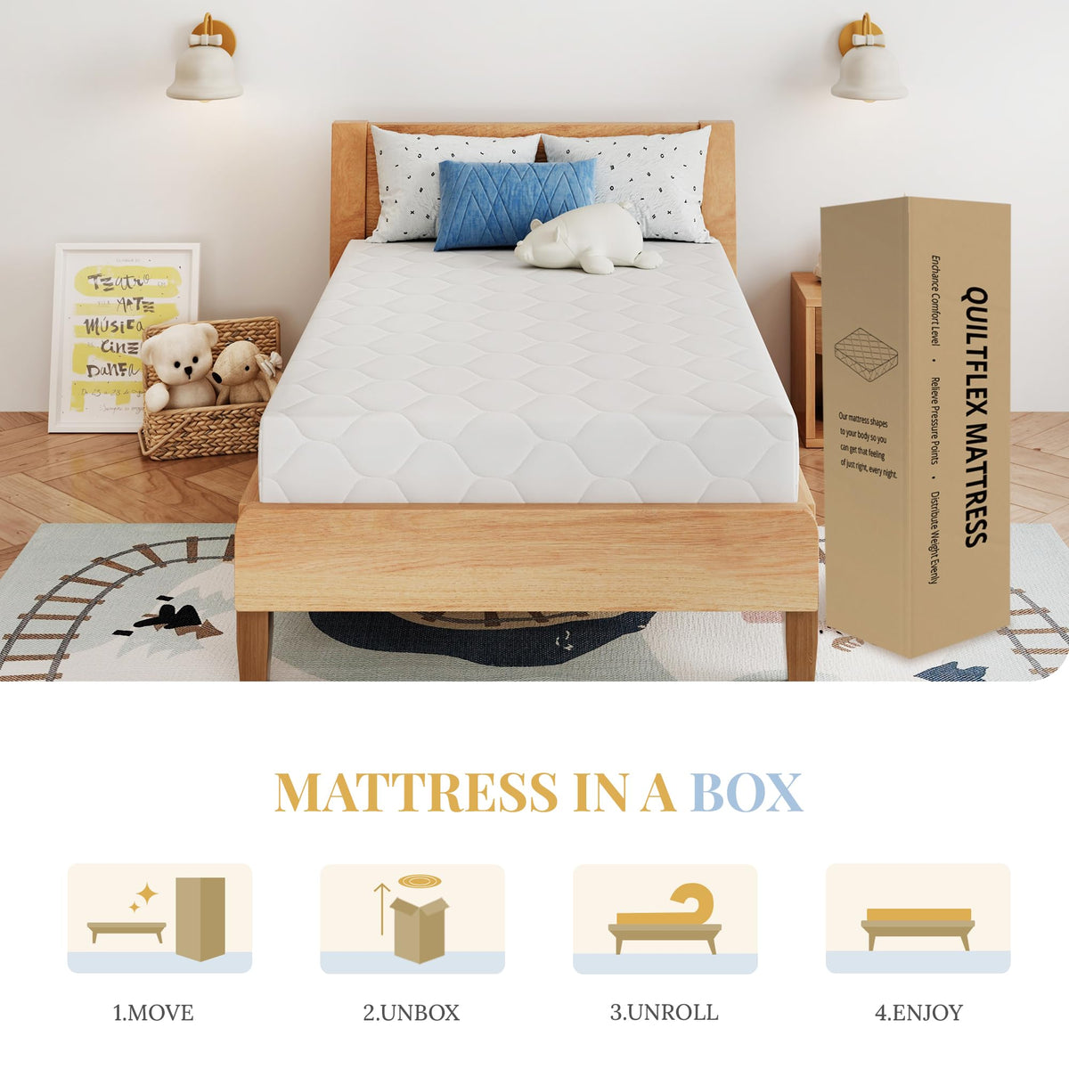 5 Inch Twin Size Memory Foam Mattress K310891