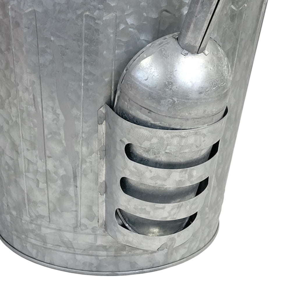 Galvanized Steel Bird Seed Storage Bucket Bin with Scoop W926