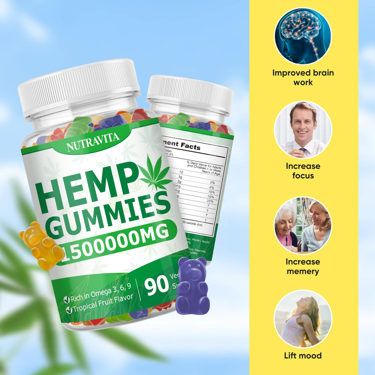 Hemp Gummies 90 Gummies Q876314
