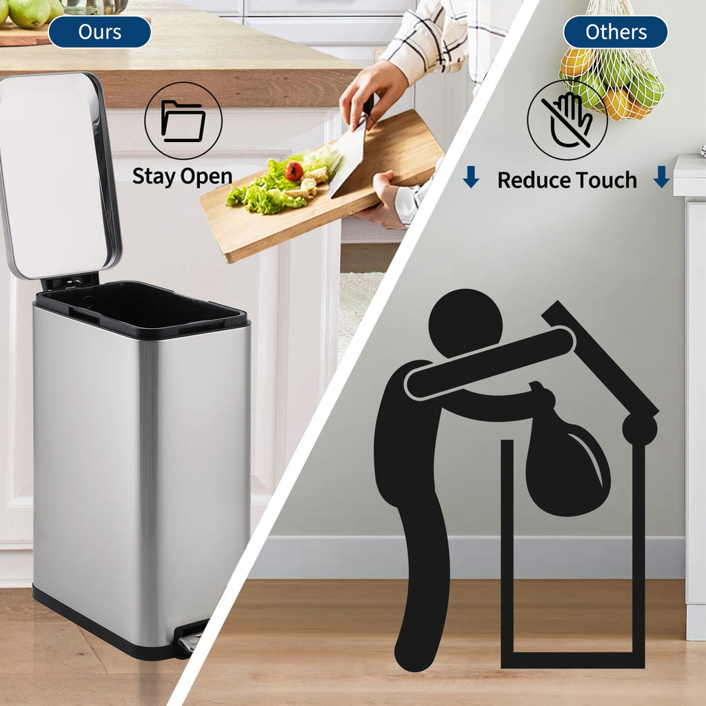 13.2 Gallon Stainless Steel Step Trash Can K877