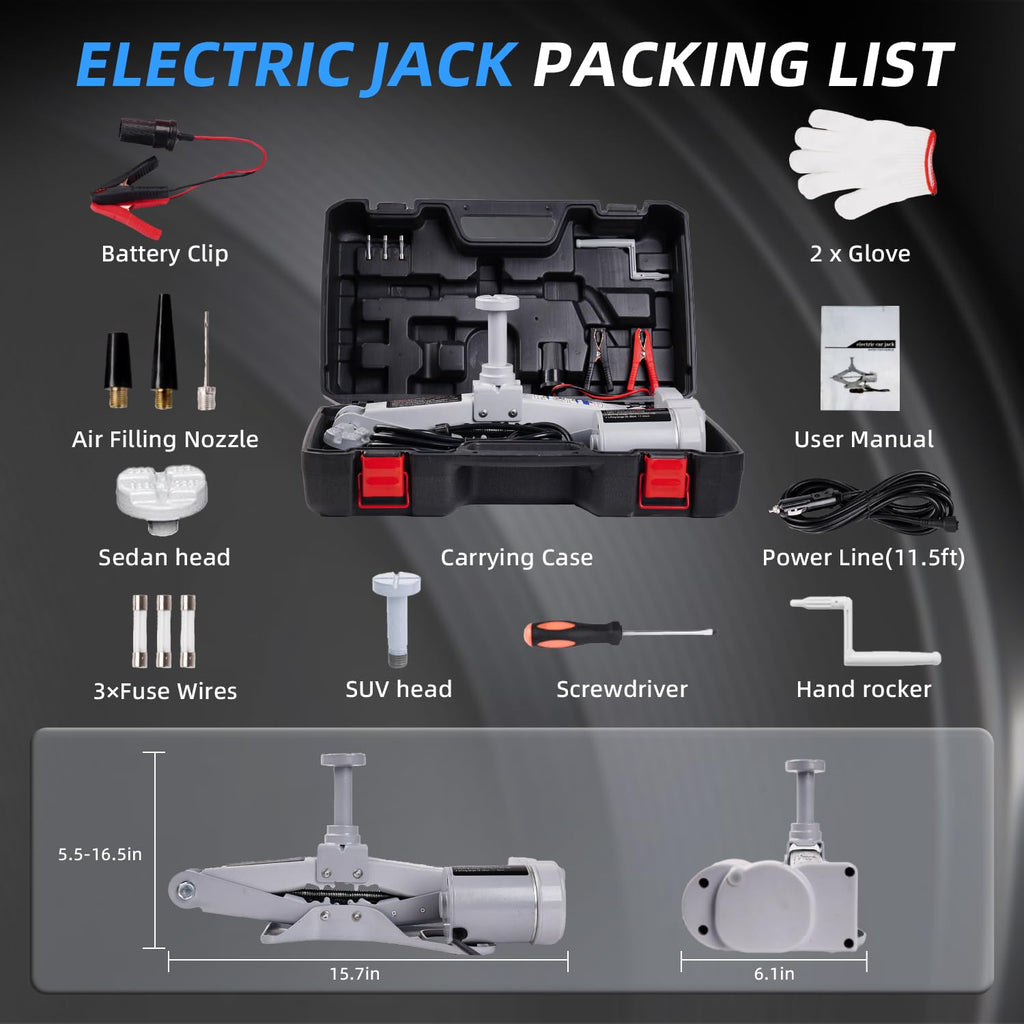 Electric Car Jack 3 Ton 12V Scissor Jack Kit B310353
