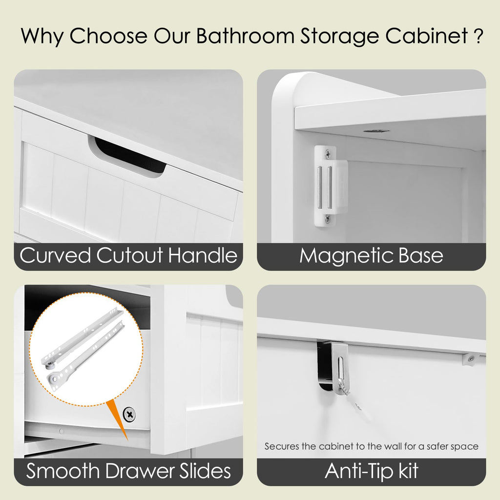 67" H Tall White Bathroom Storage Cabinet Y297