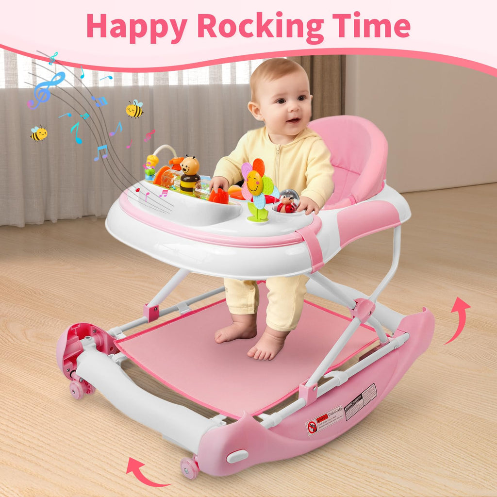 5 in 1 Foldable Baby Walker with Wheels and Bouncer S6534