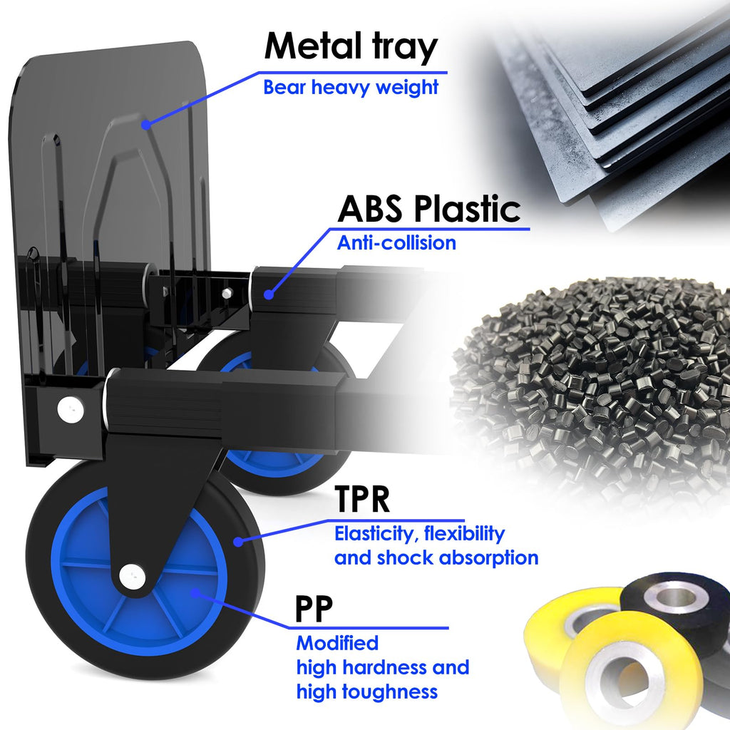 Heavy Duty 4 Wheels 500 Lbs Load Convertible Hand Truck Dolly Cart W5976