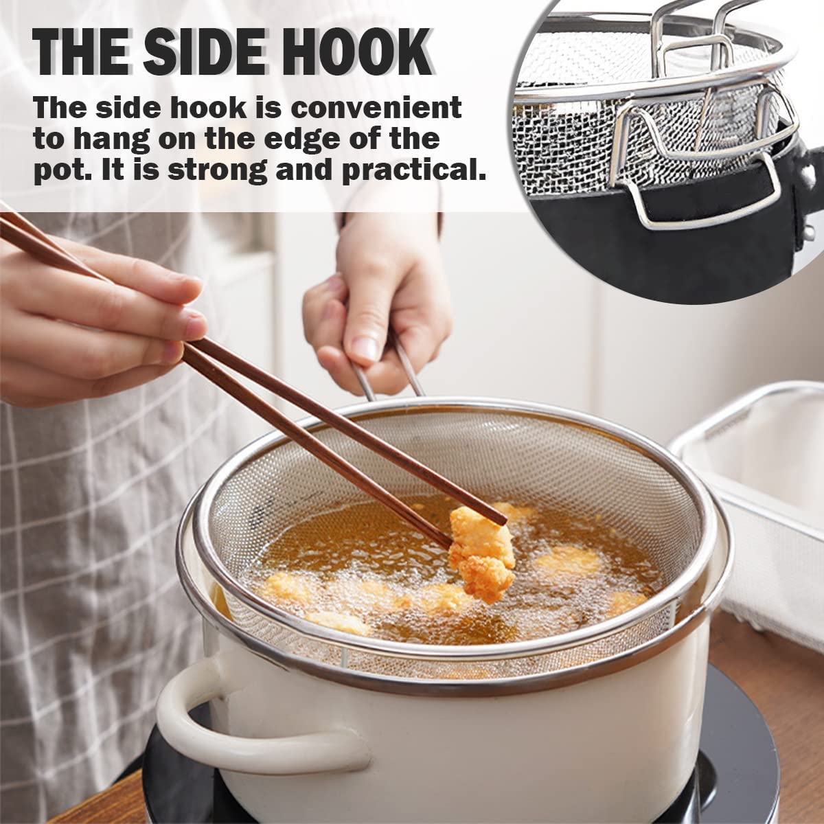 Stainless Steel Deep Fry Basket with Detachable Handle Z303