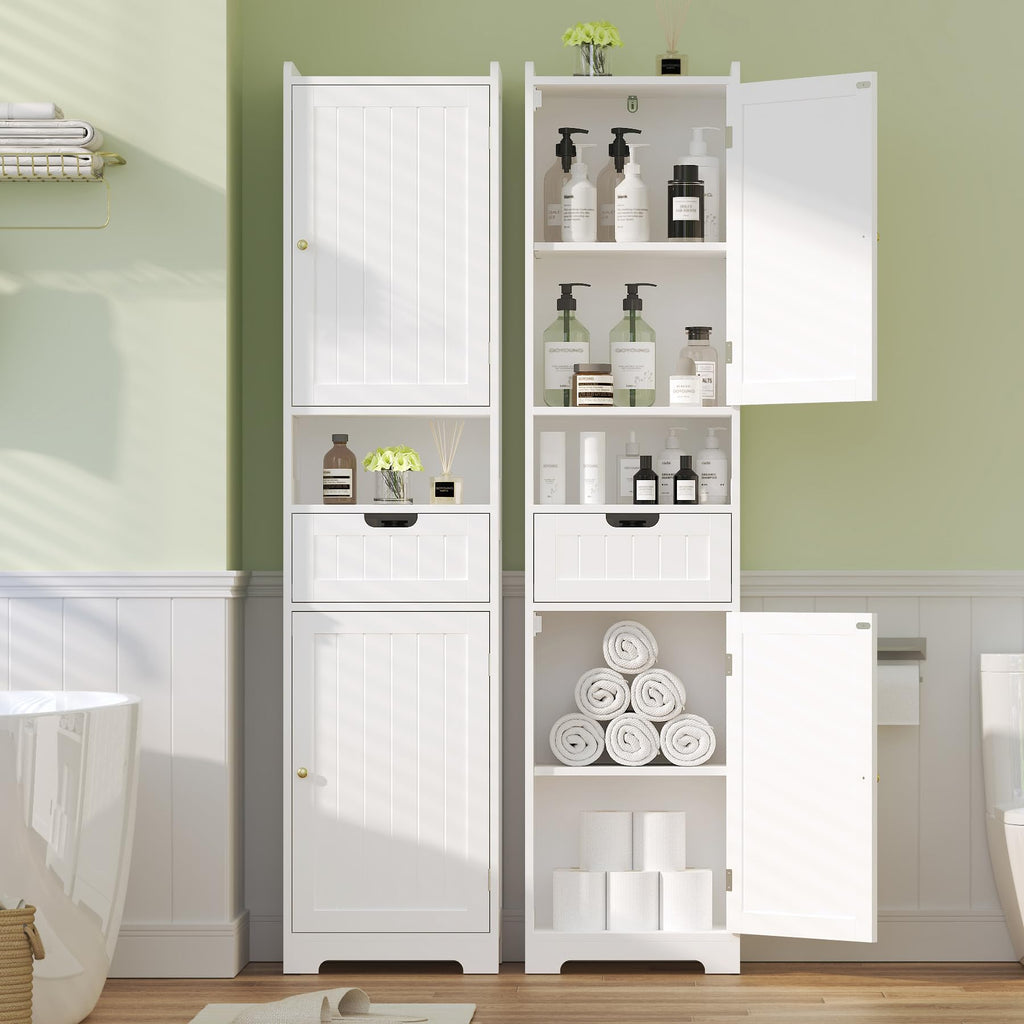 67" H Tall White Bathroom Storage Cabinet Y297