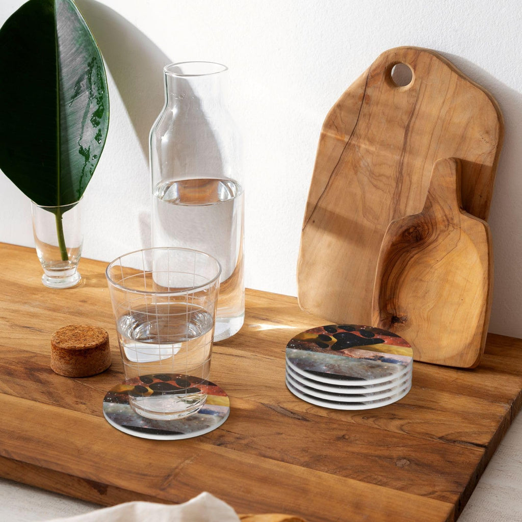 Ceramic Coaster Set Non-Slip Cork Base F75659