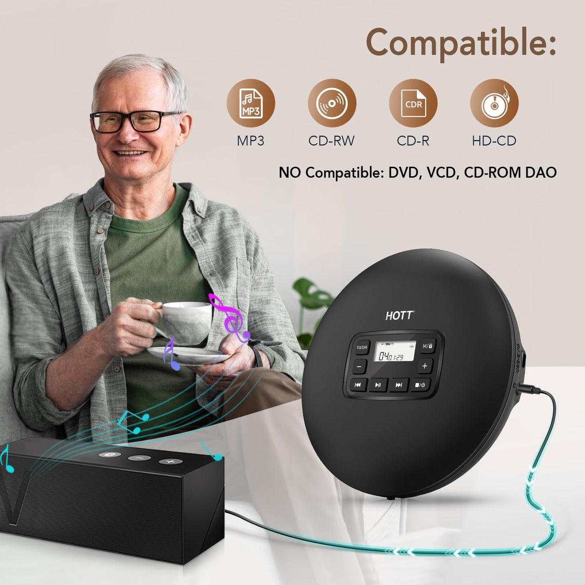 Portable CD Player with Anti-Skip Protection P42972