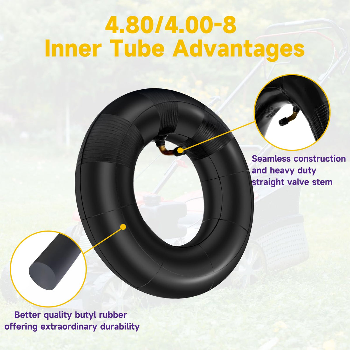4.80/4.00-8 Inner Tube with TR87 Bent Valve 1 Pcs F481
