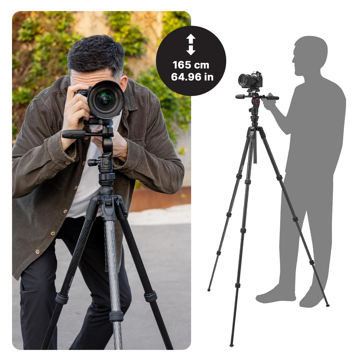 Carbon Fibre Travel Tripod Kit with 3-Way Fluid Head Z894409