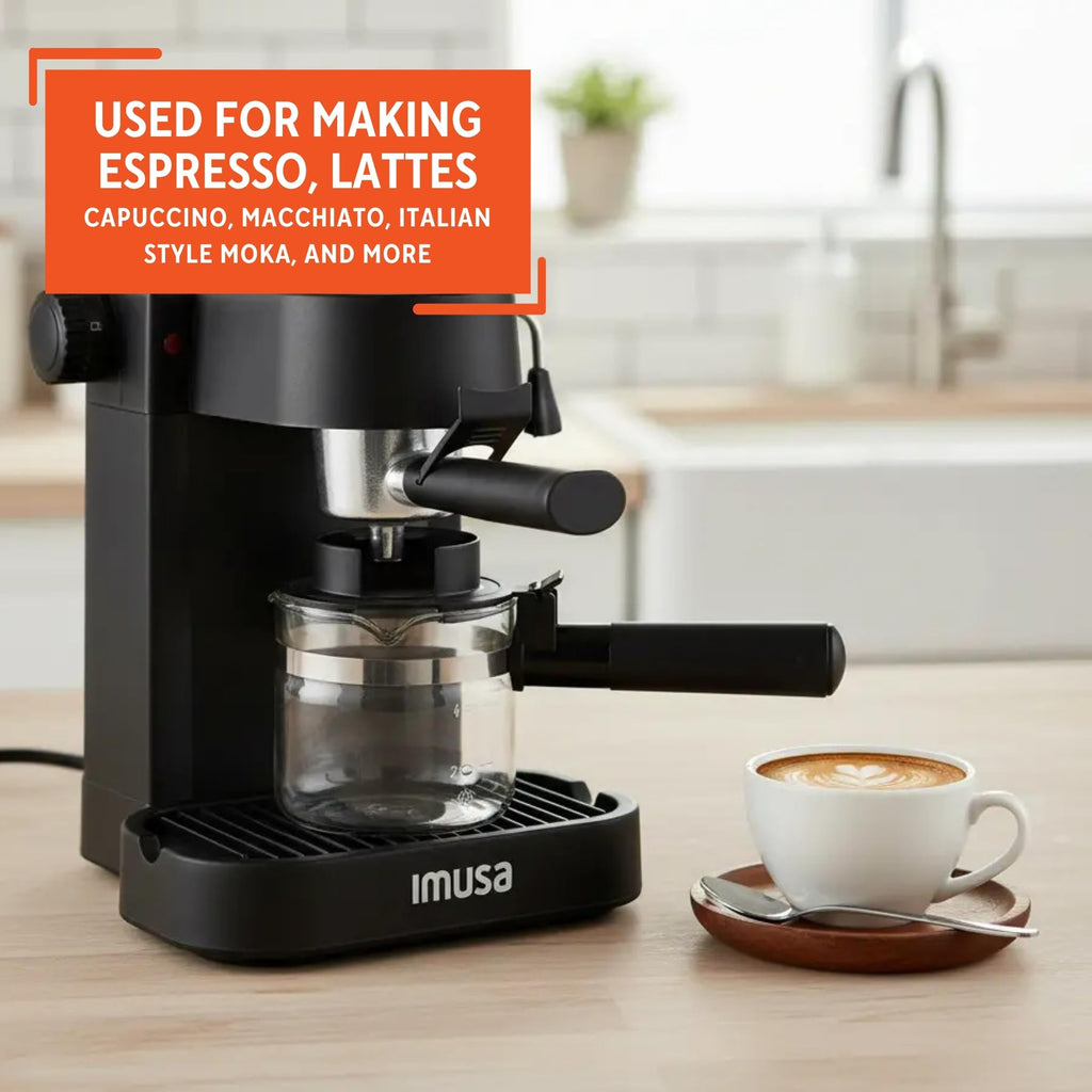 4 Cup Electric Espresso Cappuccino Coffee Maker, Black E67501