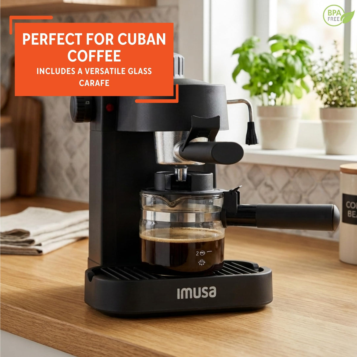 4 Cup Electric Espresso Cappuccino Coffee Maker, Black E67501