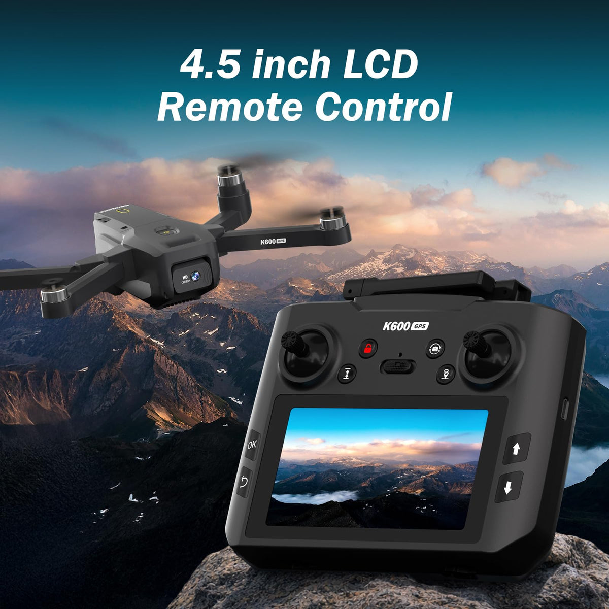 GPS Drone with EIS Camera, 4.5" HD LCD RC Screen, 32G SD Card, under 249g B677964
