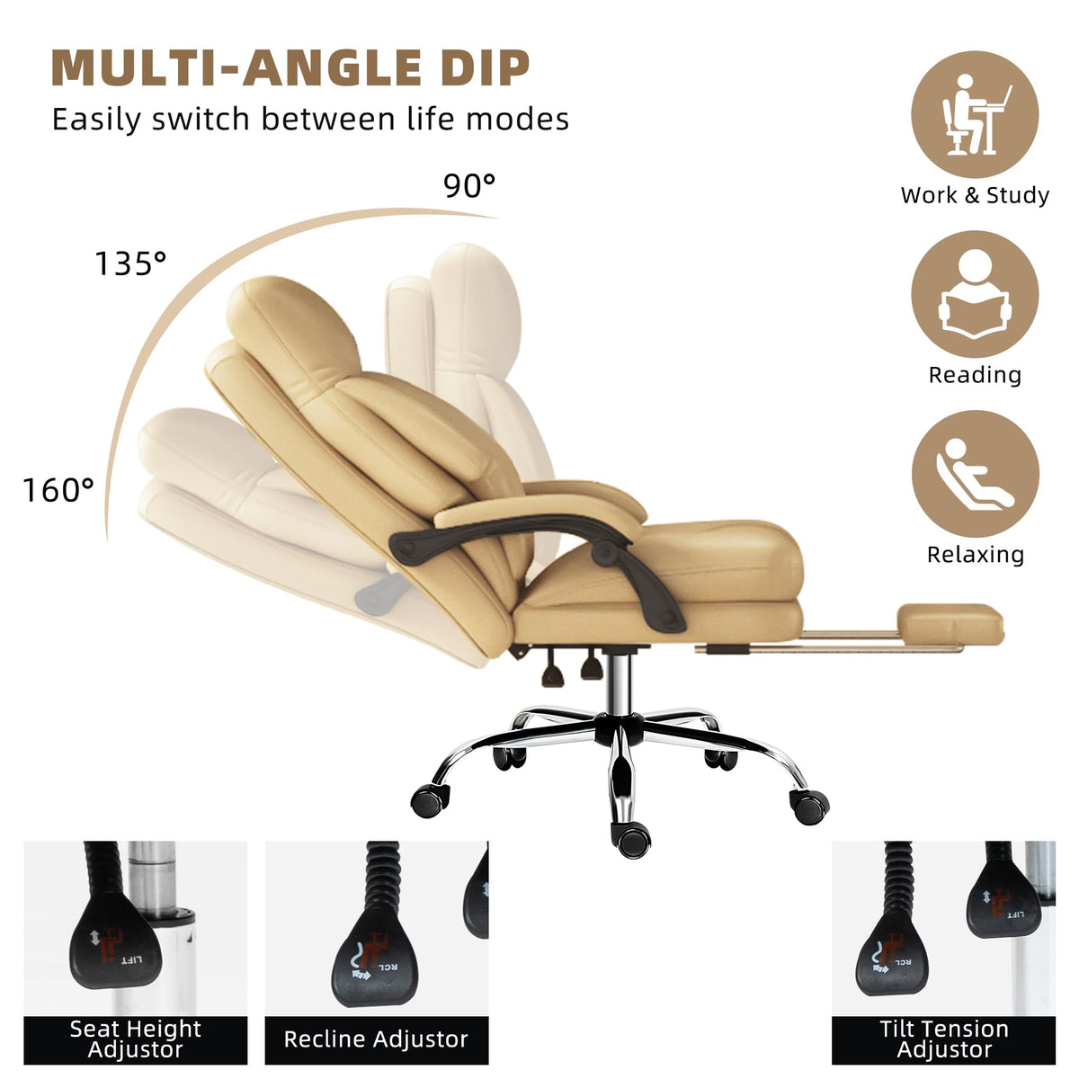 High Back Computer Chair with Soft Cushion E354