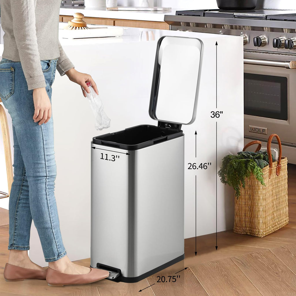 13.2 Gallon Stainless Steel Step Trash Can K877