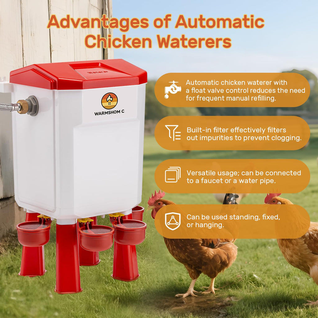 Automatic Chicken Waterer with Stainless Steel Hose H589603