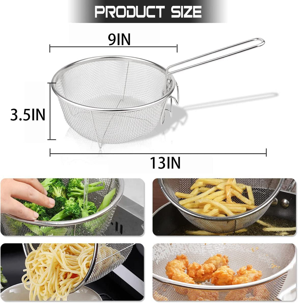 Stainless Steel Deep Fry Basket with Detachable Handle Z303