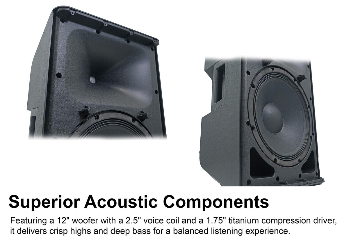 12" Powered DJ PA Speaker with Stand Q34238