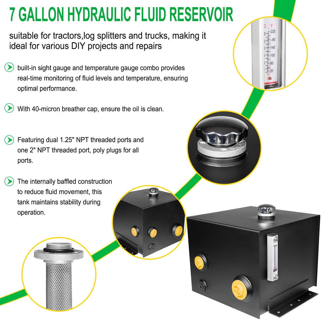 7 Gallon Hydraulic Fluid Reservoir Oil Tank D57586