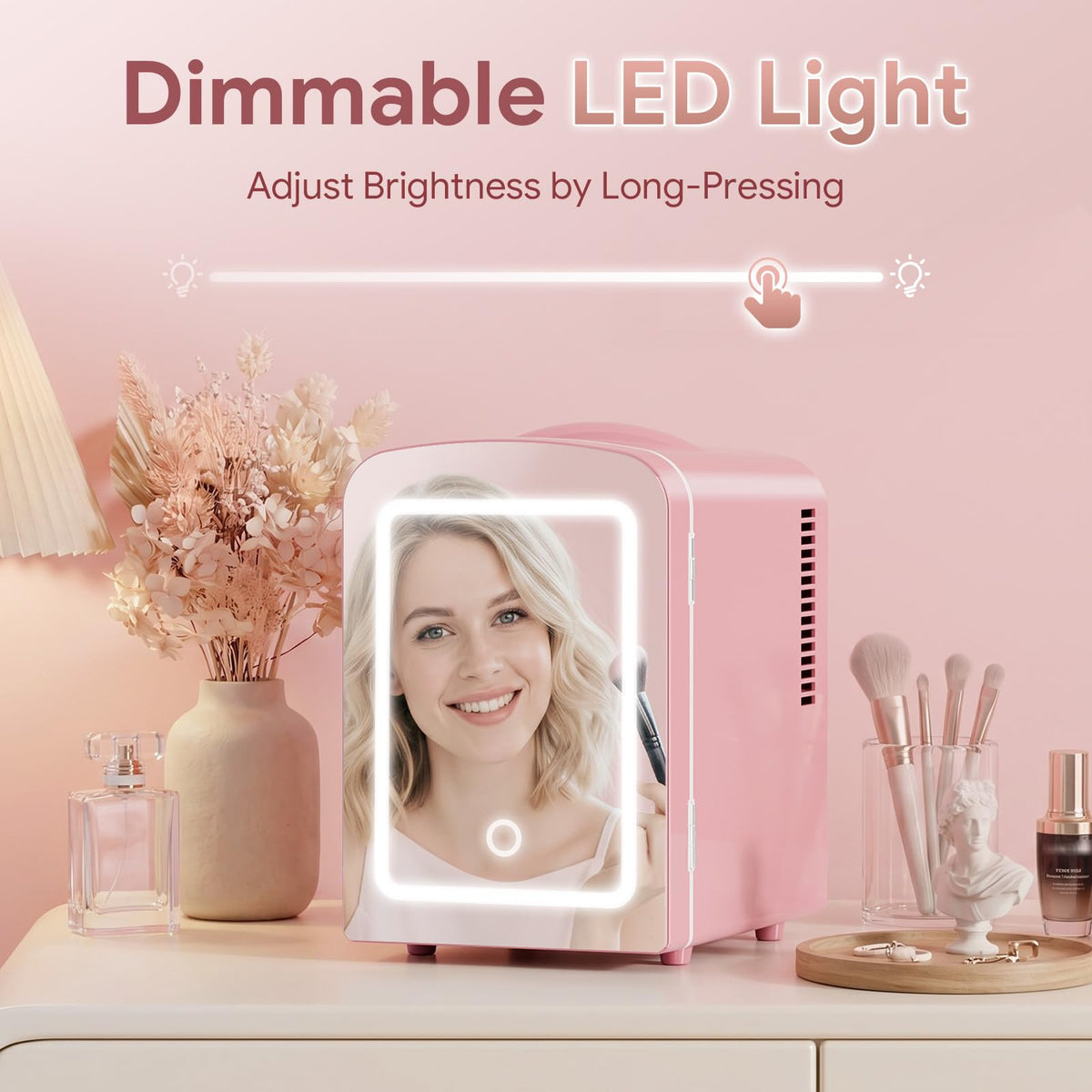 4L Mini Skincare Fridge with LED Mirror R213968