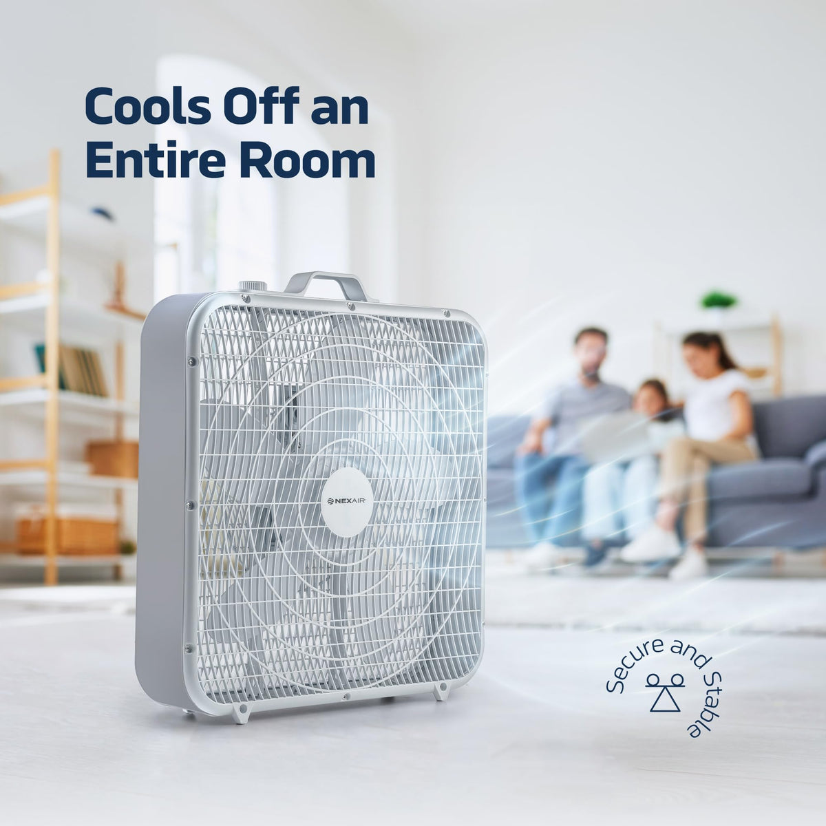 20" 3 Speed Floor Box Fan with Child Safety Grill T261
