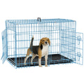 Folding Metal Dog Crate with Plastic Tray & Divider C49456