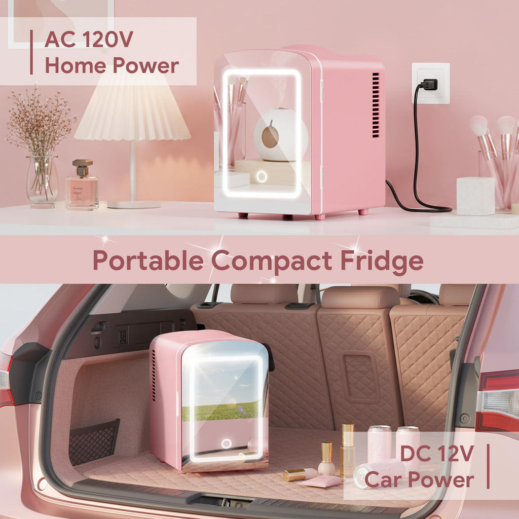 4L Mini Skincare Fridge with LED Mirror R213968