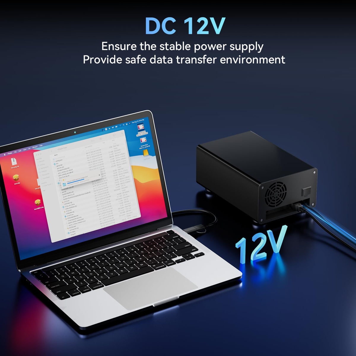 Aluminum 2 Bay Hard Drive Enclosure with Cooling Fan C793145