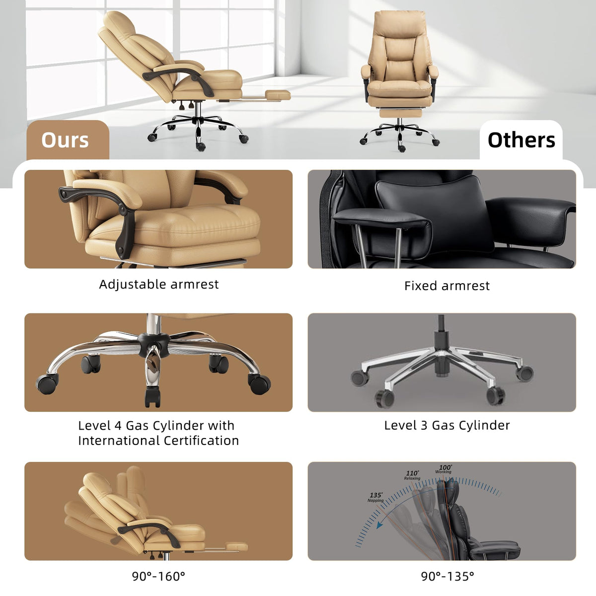 High Back Computer Chair with Soft Cushion E354