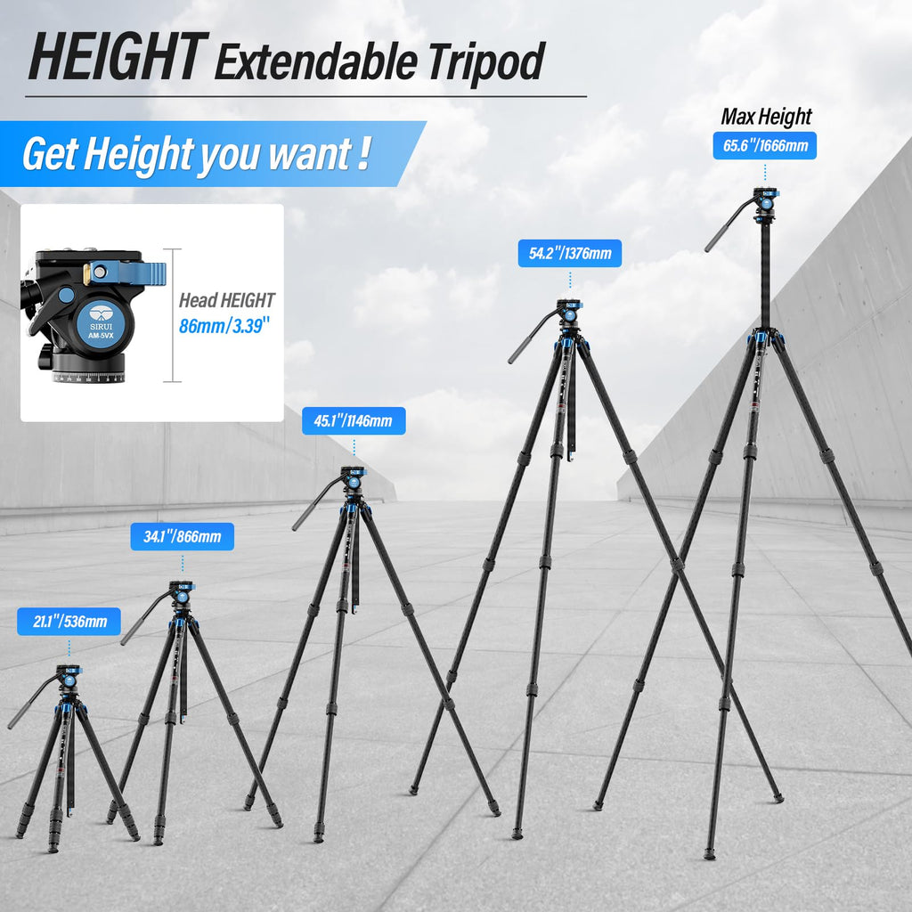 Carbon Fiber Camera Tripod with Fluid Head Z841168