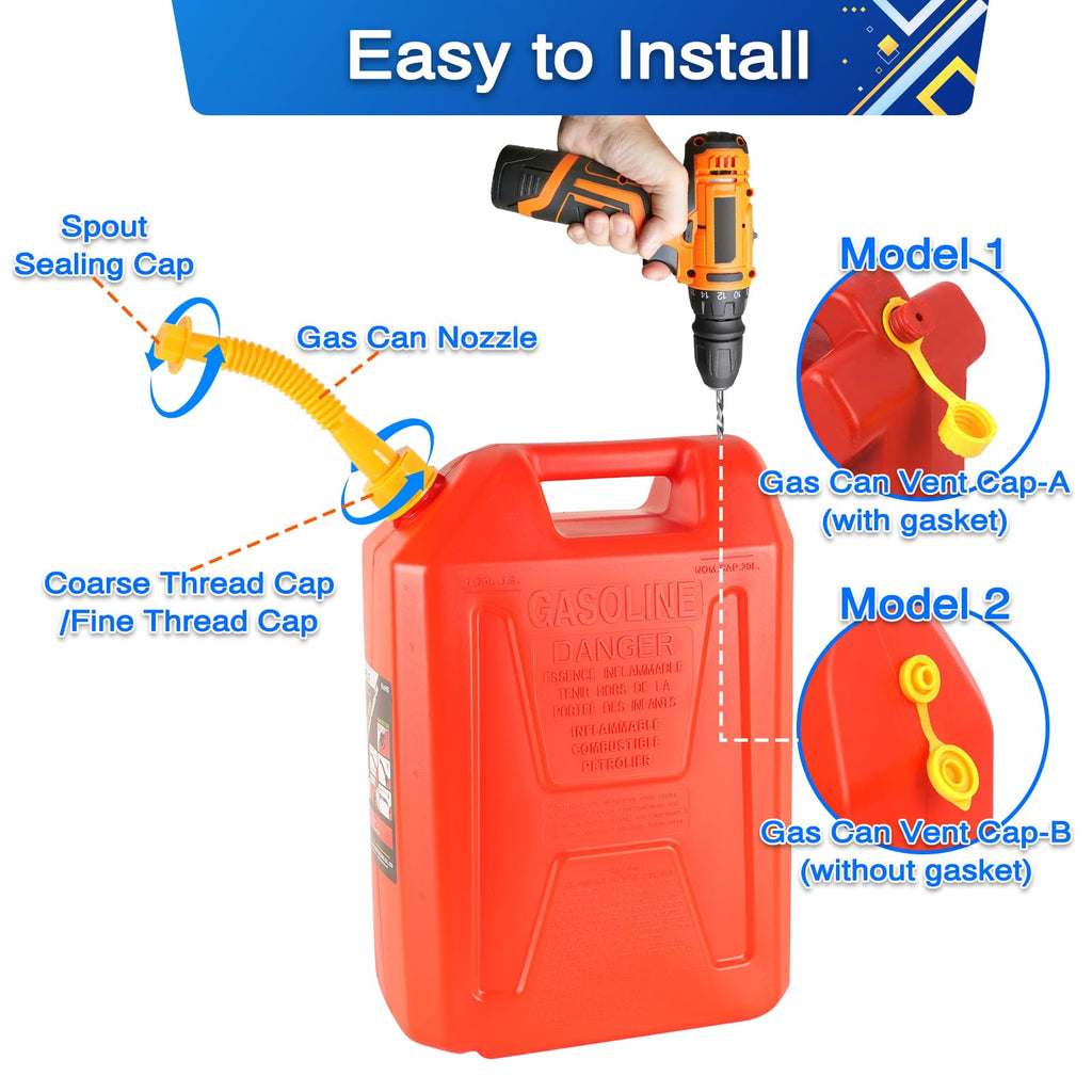Gas Can Spout Replacement with Vent Caps S65398