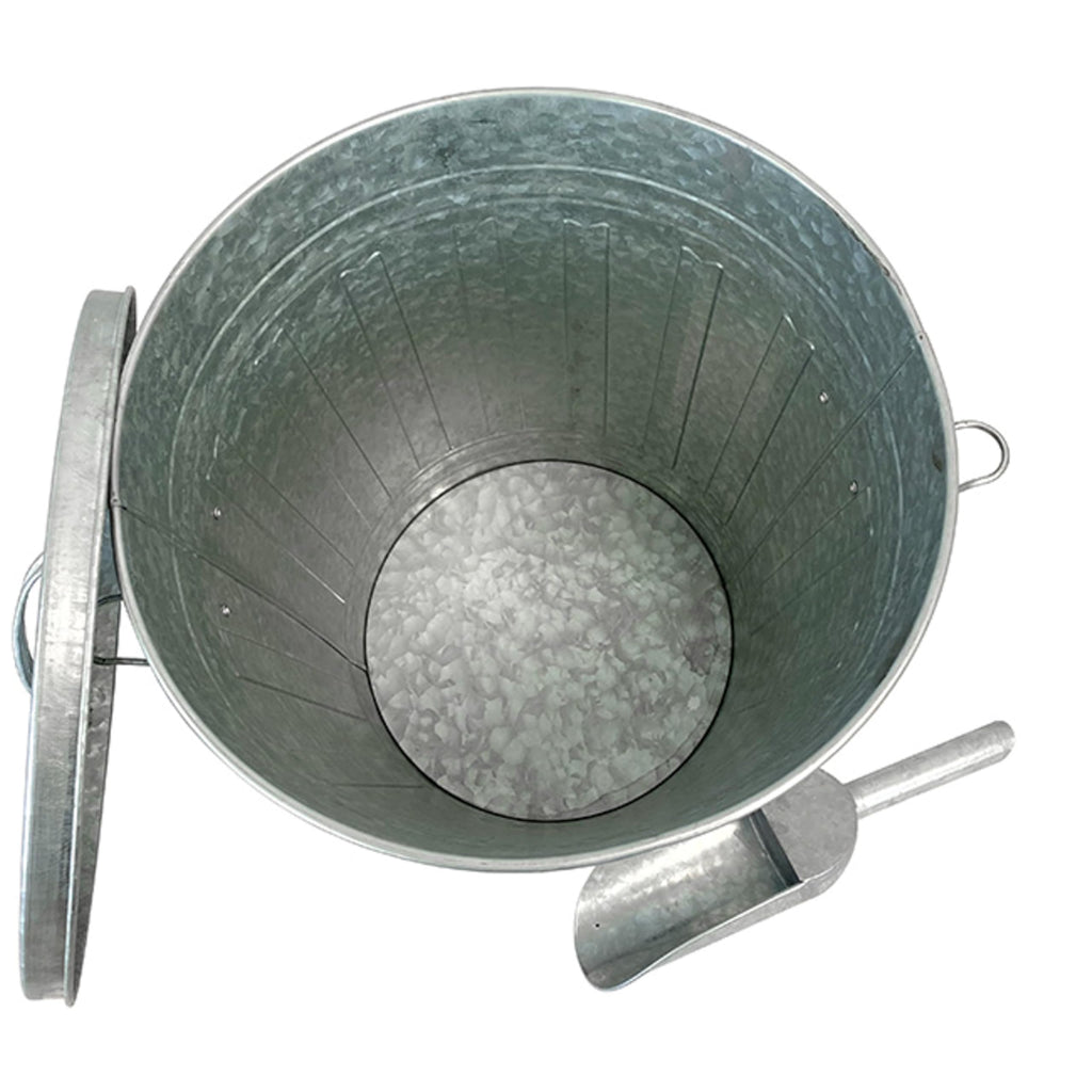 Galvanized Steel Bird Seed Storage Bucket Bin with Scoop W926