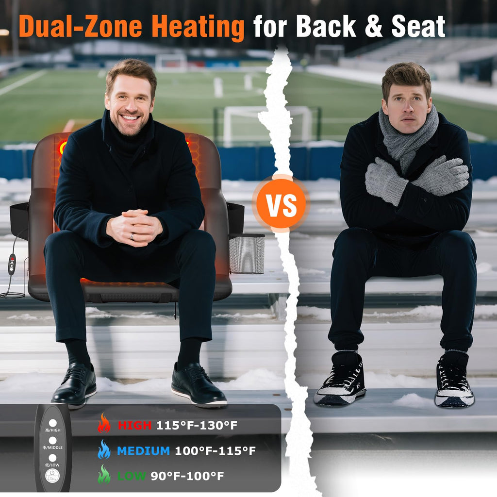 21" Wide Heated Stadium Seats for Bleachers with USB V524253