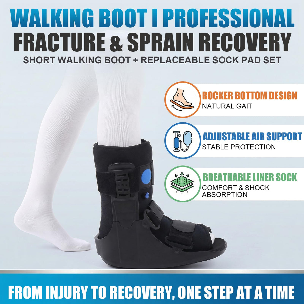 Inflatable Walker Fracture Boot with Replacement Sock Liner (Medium) Z656587