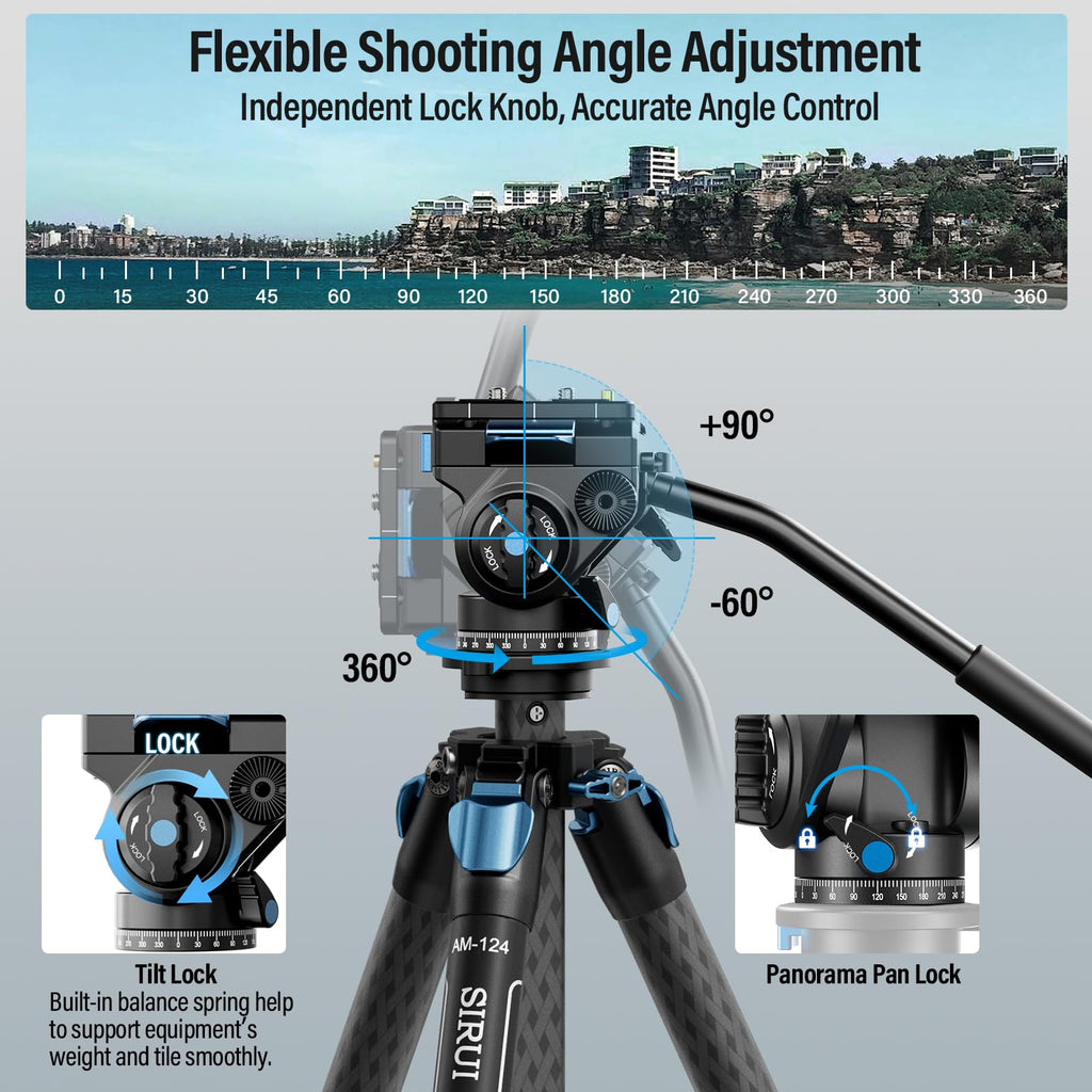 Carbon Fiber Camera Tripod with Fluid Head Z841168