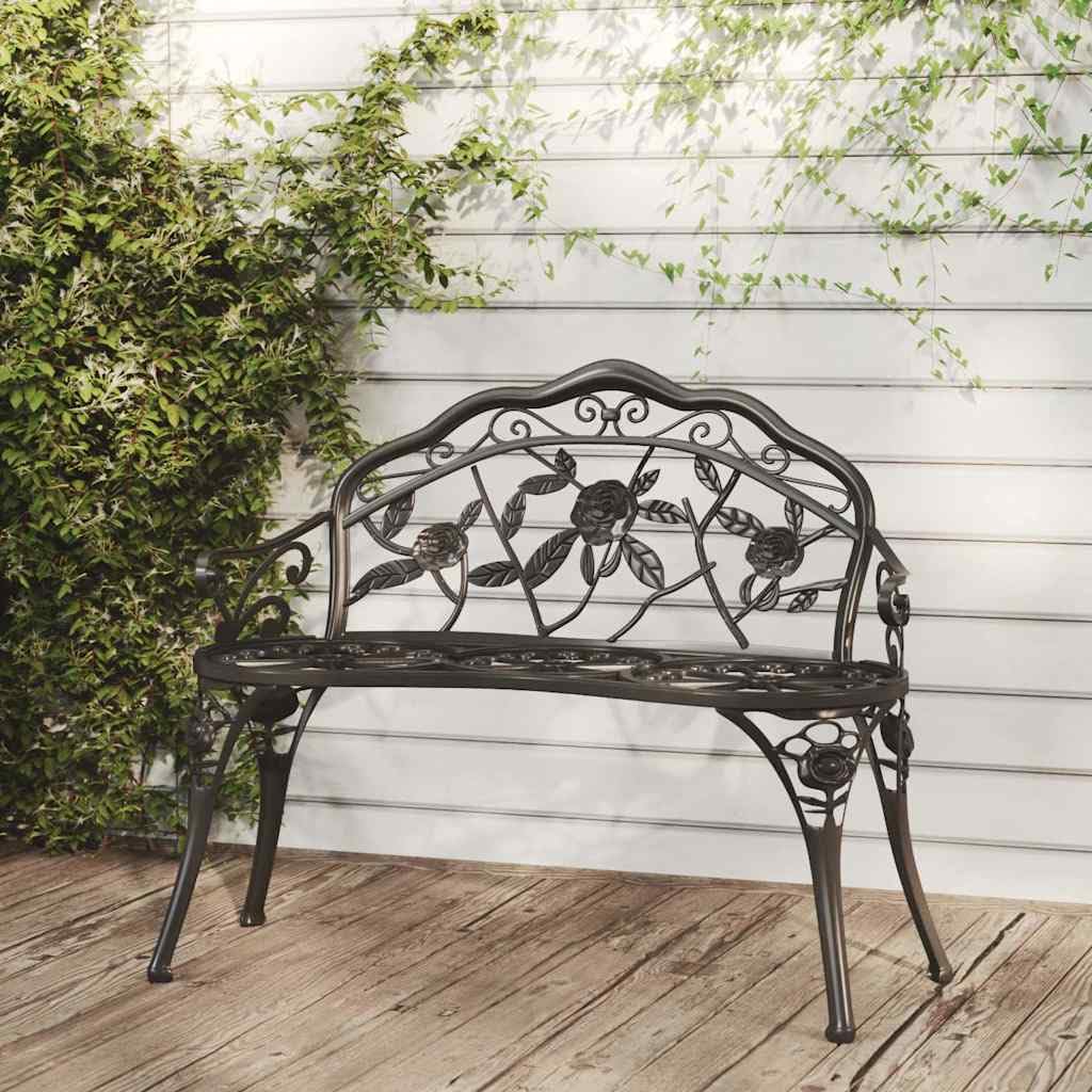 Cast Aluminum Black Patio Bench M79791
