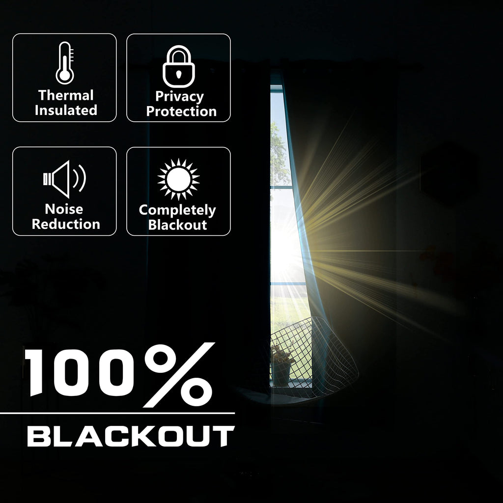Blackout Curtains 72 Inch Extra Wide 2 Panels D30264