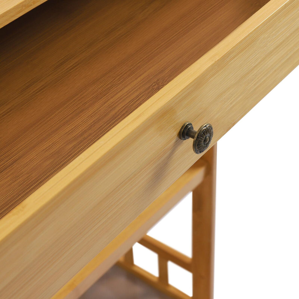 3-Tier Bamboo Kitchen Cart with Drawer D42637