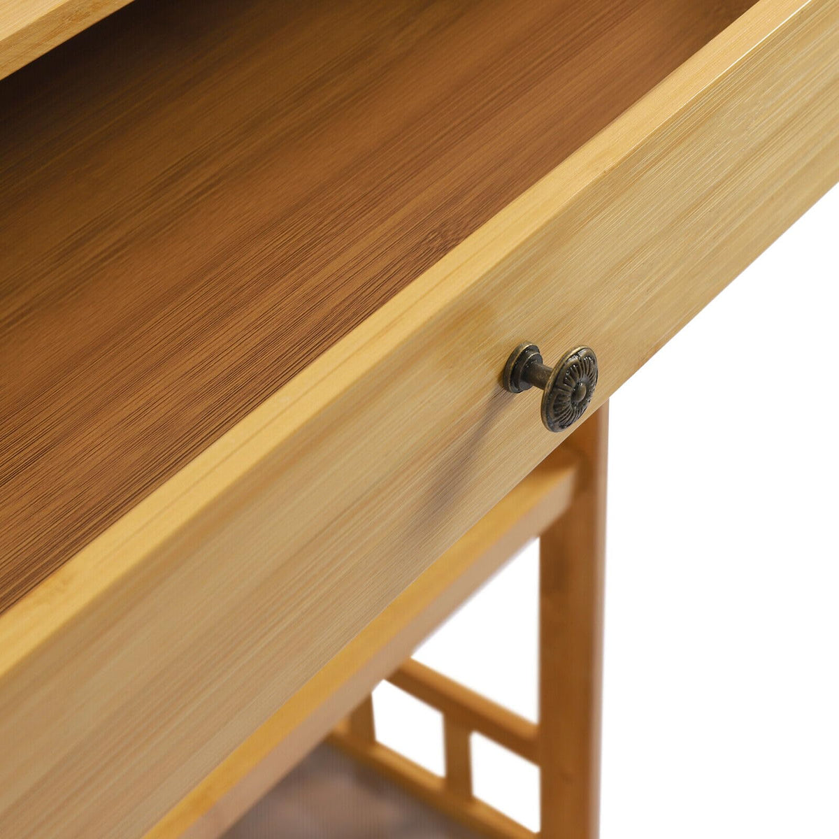 3-Tier Bamboo Kitchen Cart with Drawer D42637