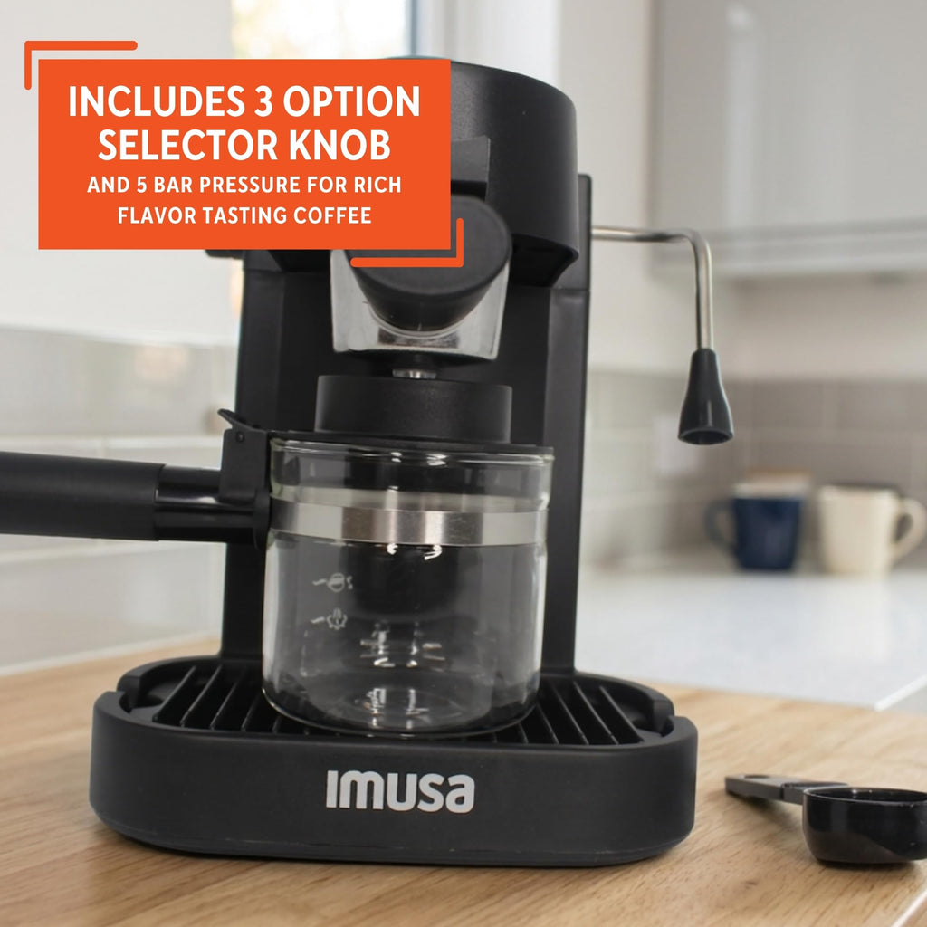 4 Cup Electric Espresso Cappuccino Coffee Maker, Black E67501